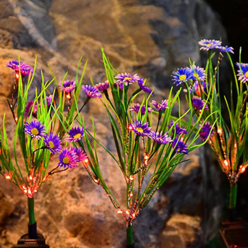 LED ηλιακό φως λουλουδιών Small Wildflowers Simulation Εορταστικό φανάρι Εξωτερικού κήπου Διακόσμηση βίλας προαύλιου εδάφους Φωτιστικό γκαζόν
