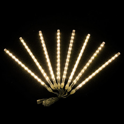 30cm/50cm LED Meteor Zuhany Garland Ünnepi Strip Light Kültéri Vízálló Tündérfények Kert utcai karácsonyi dekorációhoz
