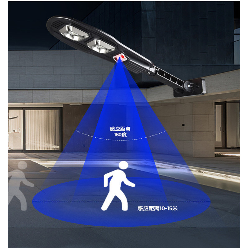 A2 saules sienas lampa PIR āra ielas apgaismojums mājas dārza saules gaisma COB LED ūdensnecaurlaidīgs ķermeņa kustības sensors, silti balts pagalma ceļš