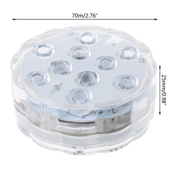Потопяема LED светлина с дистанционно управление Водоустойчива RGB многоцветна 10-LED L