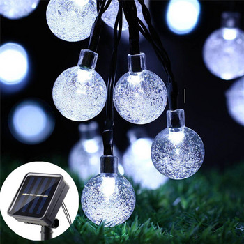20/30/50/100 Φούσκα LED ηλιακό φωτιστικό εξωτερικού χώρου Φώτα χορδών για Χριστουγεννιάτικο πάρτι Αδιάβροχο Fairy Light Garden Garland