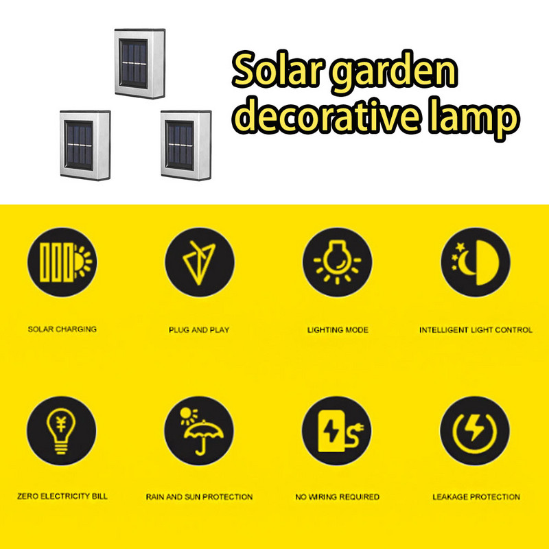 Modern falra szerelhető lámpák kültéri esőálló napelemes fali lámpatestek ösvények lépcsők kert utca karácsonyi táj