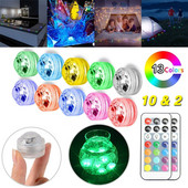 Távirányítható RGB merülőfény elemmel működő víz alatti éjszakai lámpa vázatálhoz kültéri kerti akváriumhoz