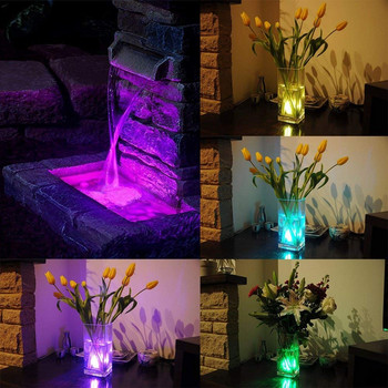 Дистанционно управлявана RGB потопяема светлина, работеща с батерии, подводна нощна лампа за ваза, купа, открита градина, аквариум с рибки