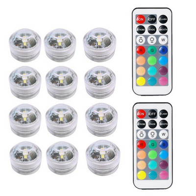 Távirányítható RGB merülőfény elemmel működő víz alatti éjszakai lámpa vázatálhoz kültéri kerti akváriumhoz