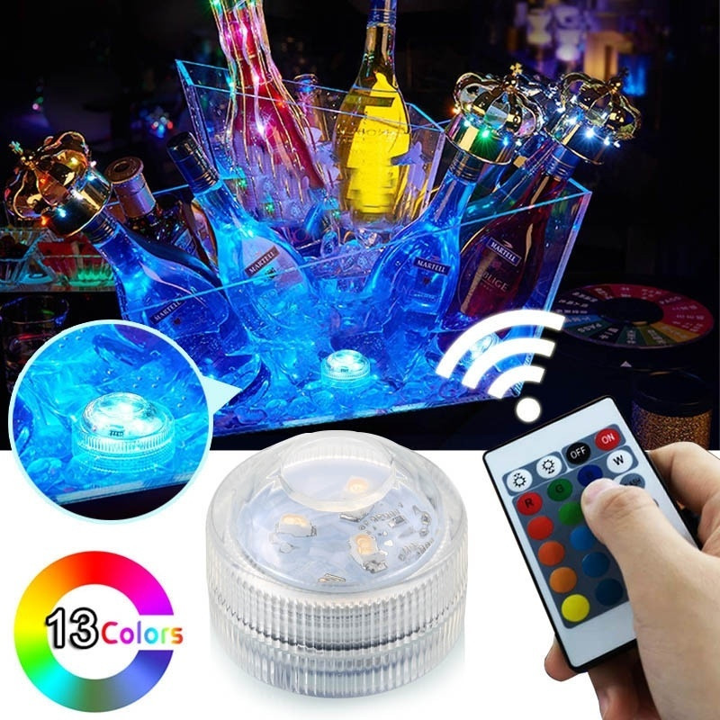 Távirányítható RGB merülőfény elemmel működő víz alatti éjszakai lámpa vázatálhoz kültéri kerti akváriumhoz