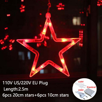 Χριστουγεννιάτικα Φωτάκια Νεράιδα 2,5 μ. Led String Lights Star Garland σε κουρτίνα παραθύρου Διακόσμηση δέντρου εσωτερικού χώρου Αποκριάτικο φωτιστικό γάμου