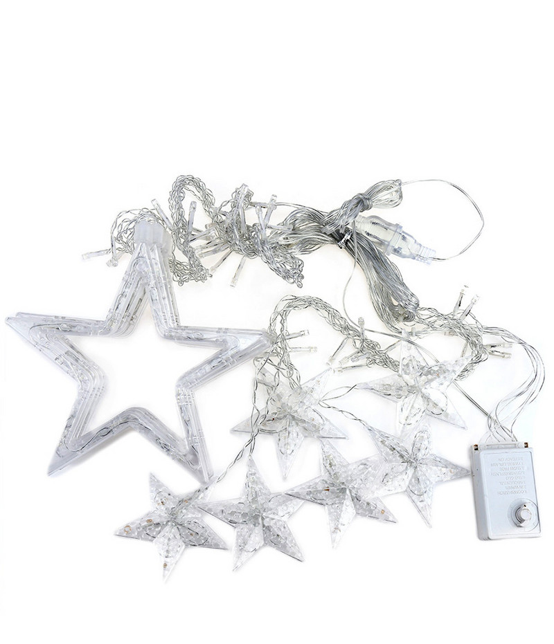 Božićna bajkovita svjetla 2,5 m Led žičana svjetla Zvjezdani vijenac na prozorskoj zavjesi Unutarnji ukras drvca Noć vještica Svjetlo za vjenčanje