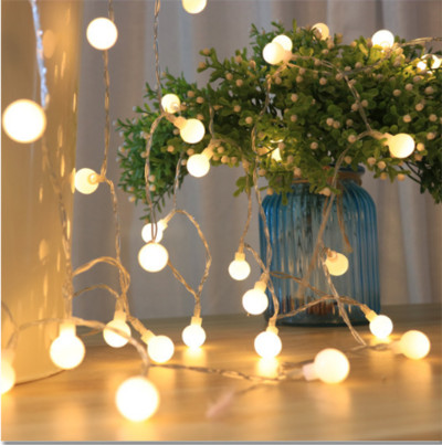 Lumini LED colorate în formă de minge șir de lumini pentru interior, pentru petrecere, pentru dormitor, pentru decorarea casei, cu baterie rezistentă la apă, iluminat alimentat cu USB