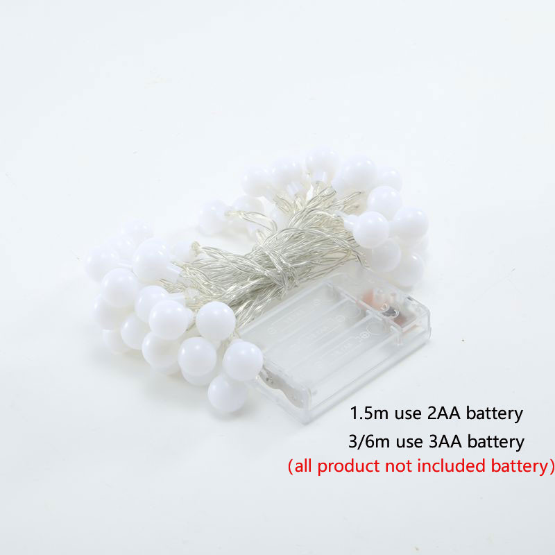 Lumini LED colorate în formă de minge șir de lumini pentru interior, pentru petrecere, pentru dormitor, pentru decorarea casei, cu baterie rezistentă la apă, iluminat alimentat cu USB