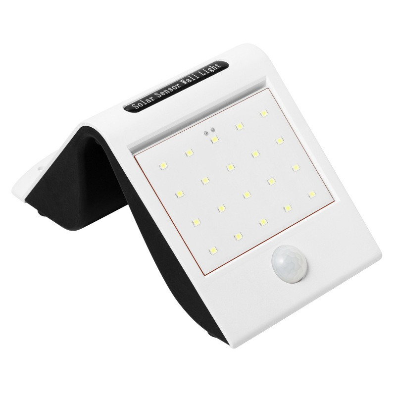 Āra LED sienas gaisma 20 LED saules gaismas dārza dekorēšana verandas lampa PIR kustības sensors polisilīcija ABS nakts indukcijas lampas