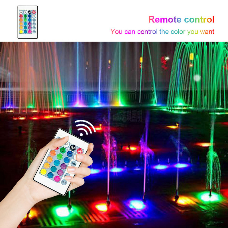 Višebojna 10 LED RGB podvodna IP68 svjetiljka za bazen Daljinska podvodna svjetiljka za zabavu u jezercu Vrtni bazen Dekoracija akvarija