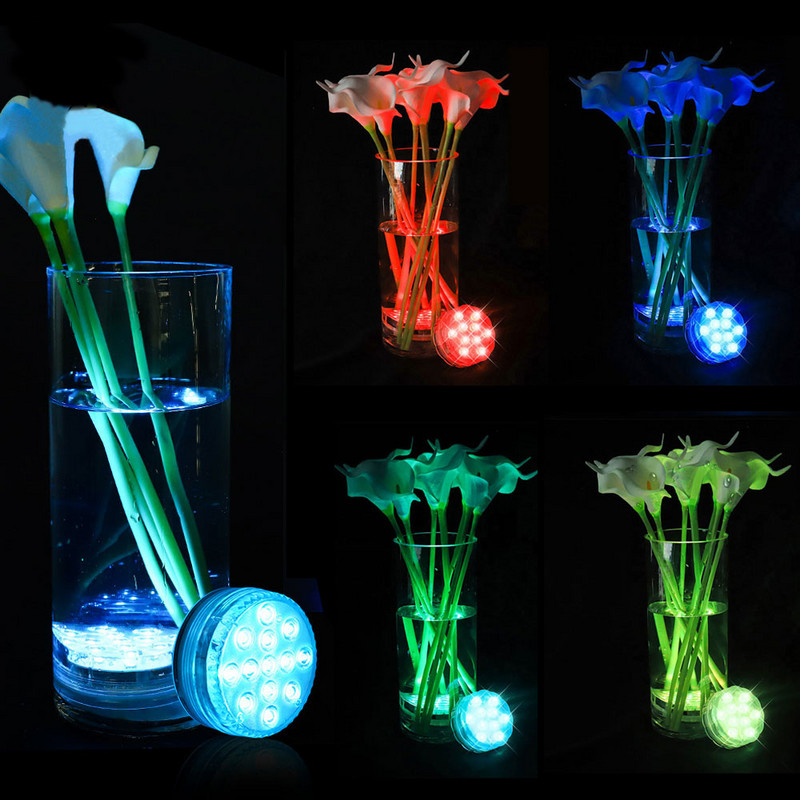 Višebojna 10 LED RGB podvodna IP68 svjetiljka za bazen Daljinska podvodna svjetiljka za zabavu u jezercu Vrtni bazen Dekoracija akvarija