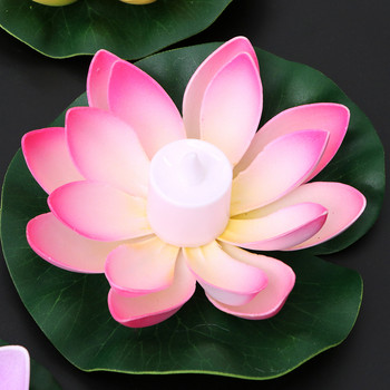 6 τμχ Εξωτερική διακόσμηση Λαμπερό λουλούδι λιμνούλας Floating Lotus Light Flower Night Lamp Λειτουργεί με Lily Flower Light Fake Lily Pad