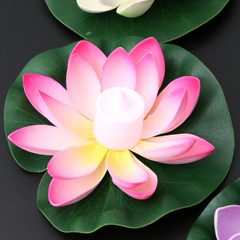 6 τμχ Εξωτερική διακόσμηση Λαμπερό λουλούδι λιμνούλας Floating Lotus Light Flower Night Lamp Λειτουργεί με Lily Flower Light Fake Lily Pad