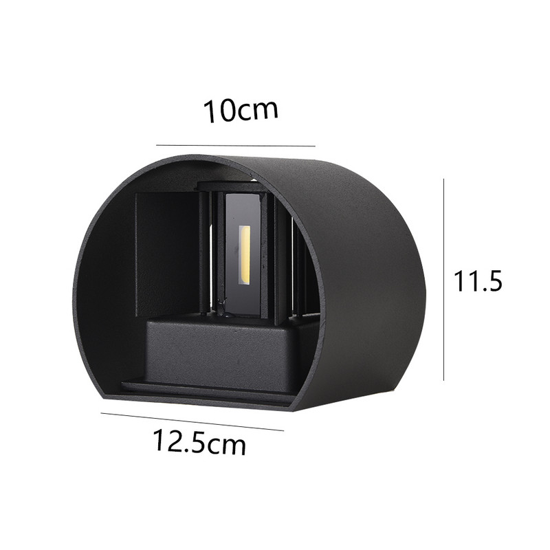 Aplică LED de 12W, impermeabilă, interioară și exterioară, din aluminiu, de perete, rotundă, cu LED, aplice de perete din lemn, stil nordic modern