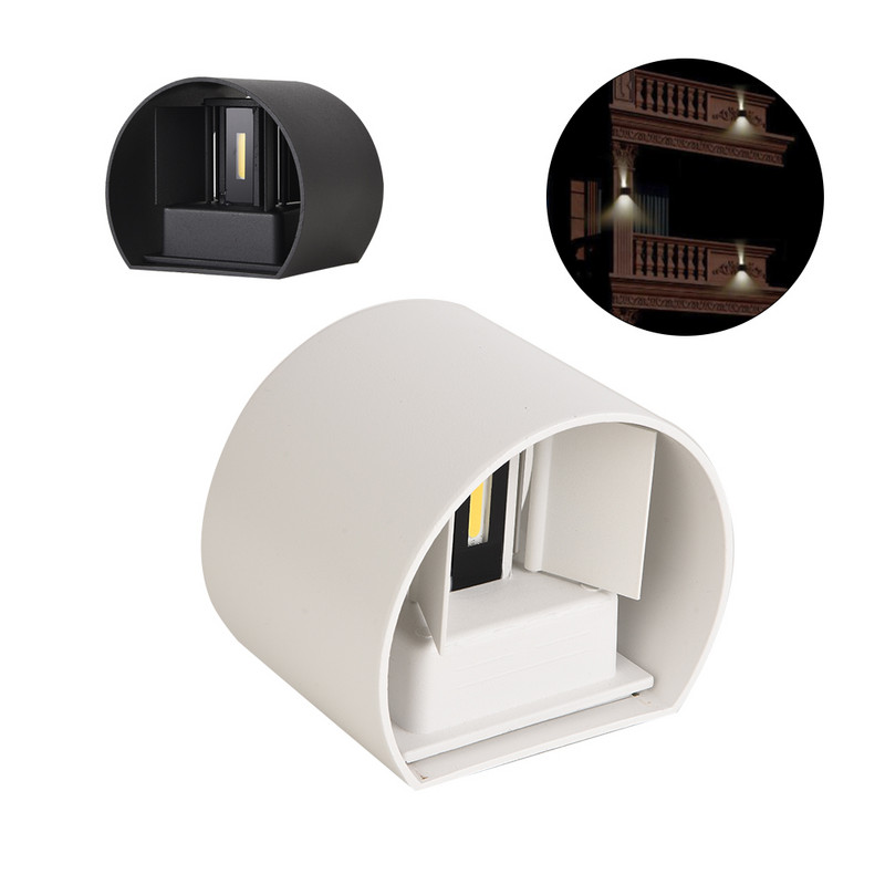 Aplică LED de 12W, impermeabilă, interioară și exterioară, din aluminiu, de perete, rotundă, cu LED, aplice de perete din lemn, stil nordic modern