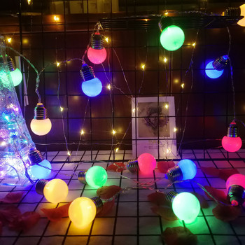 10 LED Κήπος Big Bulb Ball Fairy Christmas Lights String Festoon Πρωτοχρονιάτικη γιρλάντα αδιάβροχο διακοσμητικό πάρτι εξωτερικού χώρου