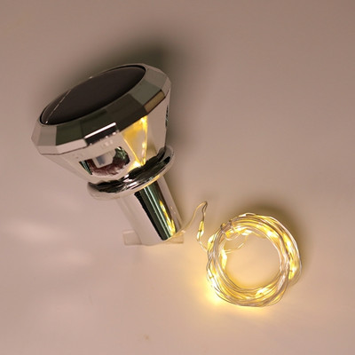 Saules dimanta vīna pudele Korķa LED gaismas stīgu Amatniecība Dekorācijas Gaismas Ziemassvētku Vara stieples Stīgu gaismas Kvēlojoša koka lampa