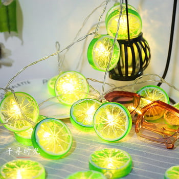 Fruit Lemon 10 LED 1.5m Slice String Lights Мигащ гирлянд Стенна лампа Захранвана от батерии Вътрешно външно осветление Нощна лампа