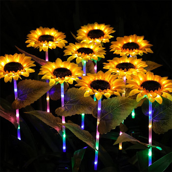 Λάμπα λουλουδιών Λάμπες γκαζόν ηλίανθου IP65 Ηλιακό φως κήπου Led Φωτισμός εξωτερικού χώρου Ηλιακός ενεργειακός φωτισμός βεράντας Αδιάβροχος ηλιακός φακός