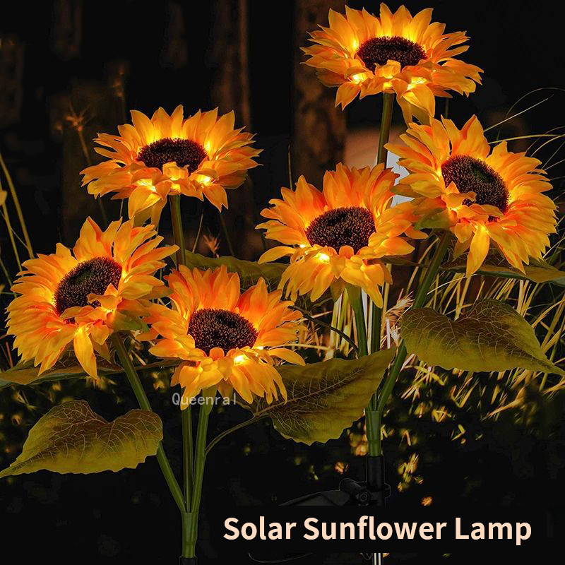 Ziedu lampa Saulespuķu zāliena lampas IP65 Saules Led Dārza Apgaismojums Āra Apgaismojums Saules Enerģija Terases Gaismas Ūdensnecaurlaidīgs Saules Lopa