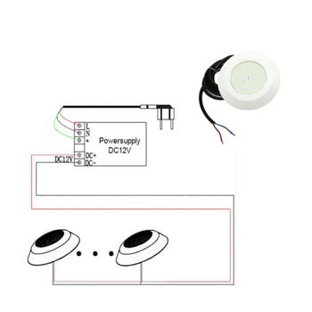 108 LED DC 12V Υποβρύχια Υποβρύχια Πισίνα Φωτιστικό Νυχτερινό Φωτιστικό Αδιάβροχο ip68 Υπαίθριος Προβολέας Κήπου Ζεστό Λευκό