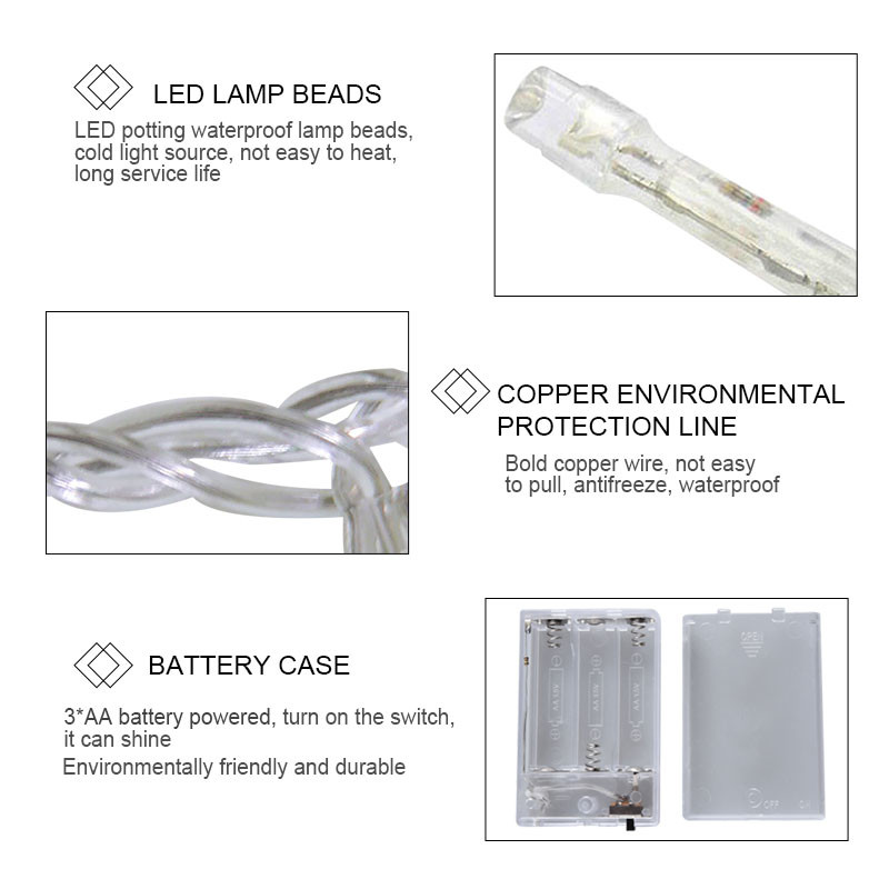 20/40 rotango rutuliai LED styginiai žibintai Baterija girlianda medvilniniai rutuliukai šviesos grandinės Guirlande Lumineuse šventiniai kalėdiniai šviestuvai