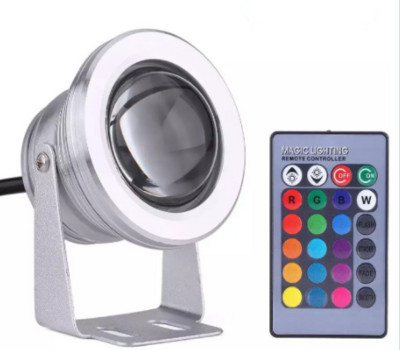 DC 12V 10W RGB podvodna svjetla u boji Vanjska svjetiljka za rasvjetu akvarija IP68 + daljinski upravljač s 24 ključa za bazene Piscina