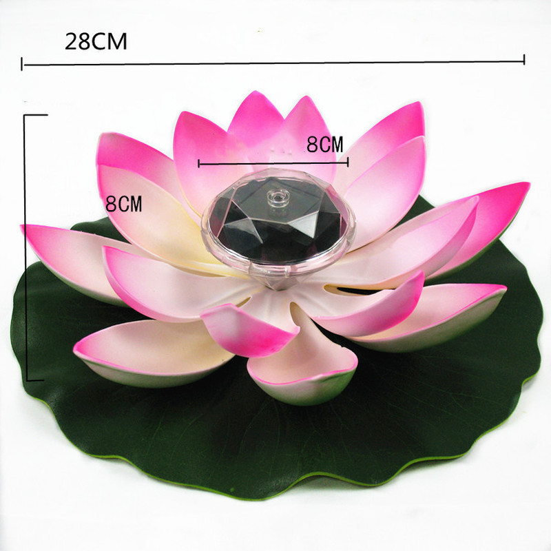 Solar Powered Floating Lotus Night Light Εξοικονόμηση ενέργειας Lotus Λάμπα Κήπου Σιντριβάνι Σιντριβάνι Ηλιακά φώτα για πλωτή πισίνα