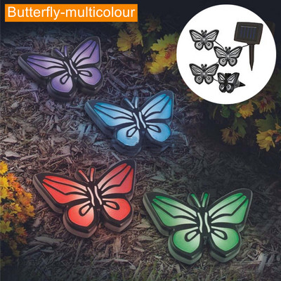 LED saules gaismas, 4 dzīvnieku ķepu apdruku komplekts, tauriņš, margrietiņas dārza apgaismojuma lampa celiņam, zāliens, pagalms, āra dekorācijas