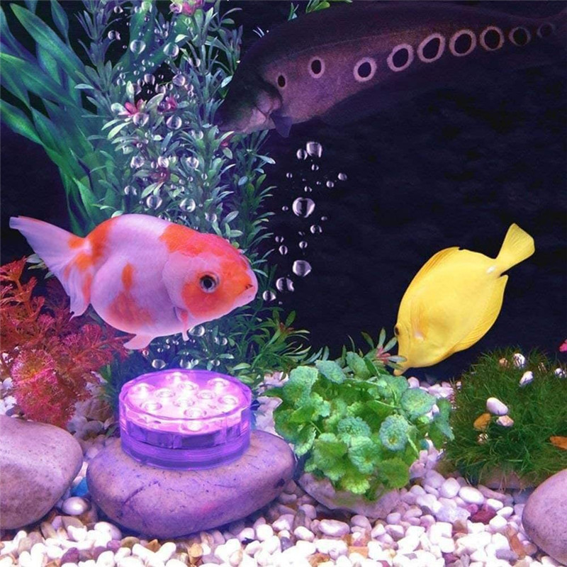 Színes medencevilágítás víz alatti lámpák ABS átlátszó 10 ledes távirányító gomb vízálló lámpák váza dekoratív lámpák