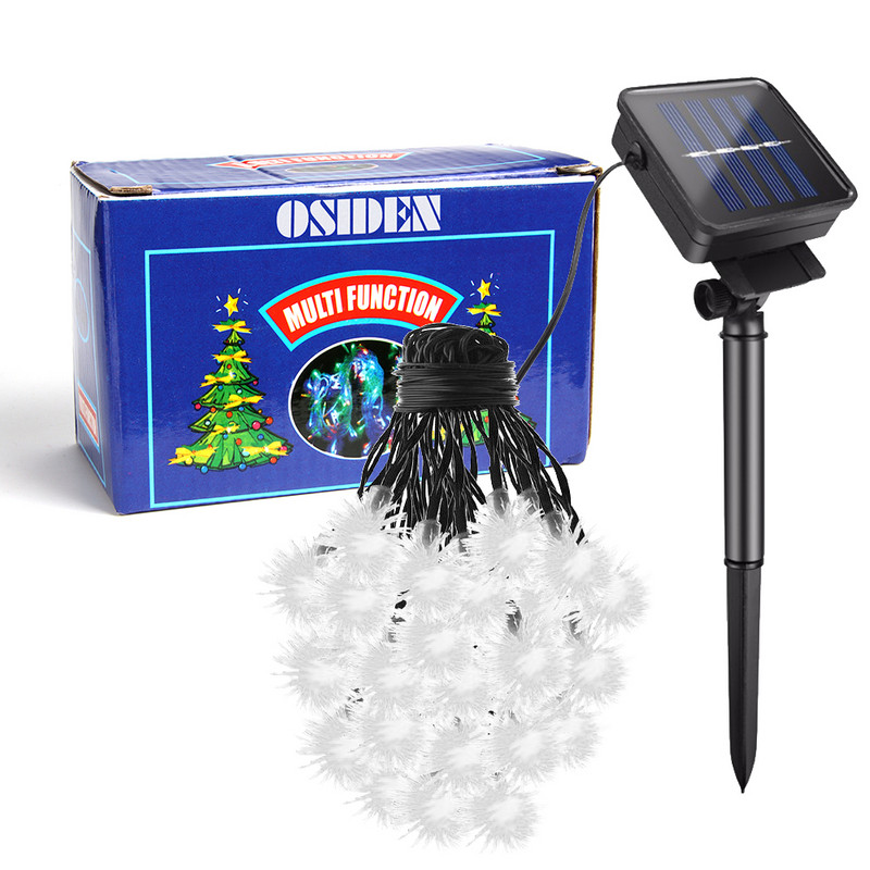OSIDEN LED Solar Dandelion String Lights Fairy αδιάβροχο γούνινο φωτιστικό χιονοστιβάδας για Χριστουγεννιάτικο γαμήλιο πάρτι διακόσμηση κήπου εξωτερικού χώρου