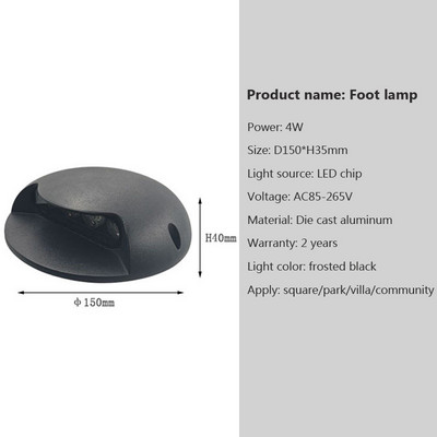 2W 3W 4W Vodootporno ukopano svjetlo LED indukcijsko svjetlo za noge Svjetlo za tlo Svjetlo za tlo Reflektor za kanale Svjetlo za vrt, travnjak, stazu, Pejzažno svjetlo