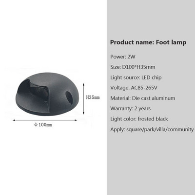 2W 3W 4W Vodootporno ukopano svjetlo LED indukcijsko svjetlo za noge Svjetlo za tlo Svjetlo za tlo Reflektor za kanale Svjetlo za vrt, travnjak, stazu, Pejzažno svjetlo