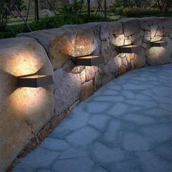 Алуминиево LED външно осветление IP65 Водоустойчива стенна лампа Градина Вила Веранда Аплик Осветителни тела Черен цвят Външни градински мебели