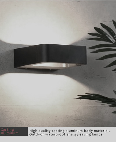 Alumīnija LED āra apgaismojums IP65 ūdensnecaurlaidīgs sienas lukturis Dārza villas verandas lampas apgaismojums melnā krāsā āra dārza mēbeles