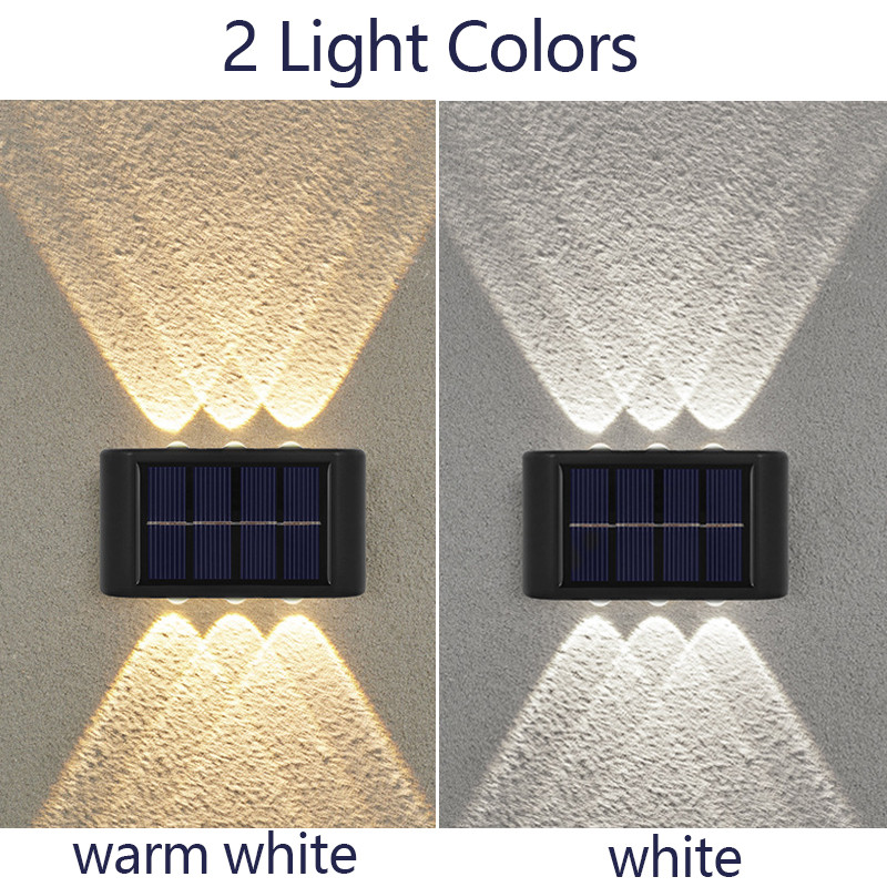 Solar LED lámpa kültéri fali lámpa vízálló fali lámpa kültéri napelemes utcai lámpa kerti dekoráció