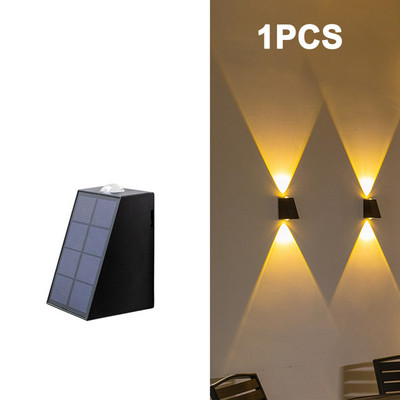 Didelio ryškumo LED lauko saulės sieniniai šviestuvai vandeniui atsparūs namų sodo apdailai saulės verandos lempa, skirta vilos laiptų koridoriaus terasai