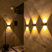 Lumini solare cu LED-uri Lampă de perete în aer liber Clădiri de grădină Sus în jos Verandă rezistentă la apă Lumină solară Lampă de perete Lampă apus de soare Decor exterior