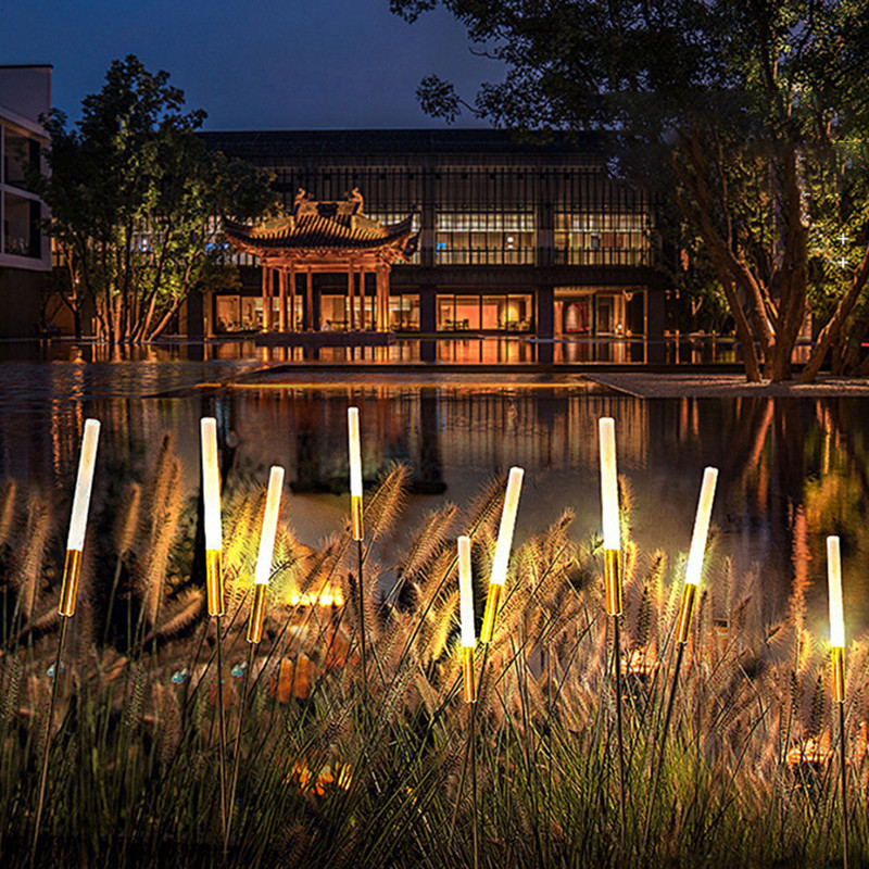 2/4gab āra saules zāliena gaismas ūdensnecaurlaidīgas ielu lampas nerūsējošā tērauda dārza celiņa kvadrātveida ainavu gaismas