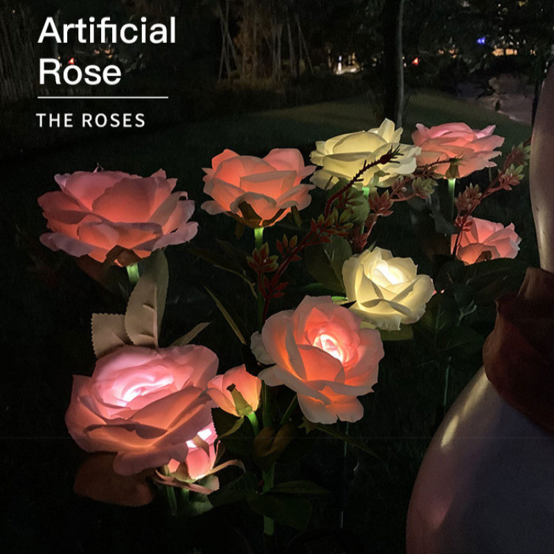 Ar saules enerģiju darbināmas rožu dārza gaismas zāliena un dārza dekorēšanai