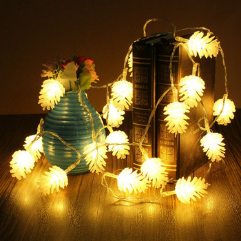 10m/6m Pinecone String Lights празнична фея гирлянда Коледна елха Декорации за дома На открито Navidad Decor Natal noel подаръци