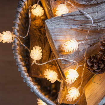 10m/6m Pinecone String Lights празнична фея гирлянда Коледна елха Декорации за дома На открито Navidad Decor Natal noel подаръци