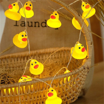LED Little Yellow Duck Light String Personality Cute Creative Diy Home Nordic Holiday Bedroom Room Battery Външен фенер