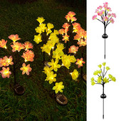 Ar saules enerģiju darbināma LED gaisma 2 režīmu zieda formas zāliena gaismas IP65 ūdensizturīgs pagalma celiņu ainavu dekorēšanai