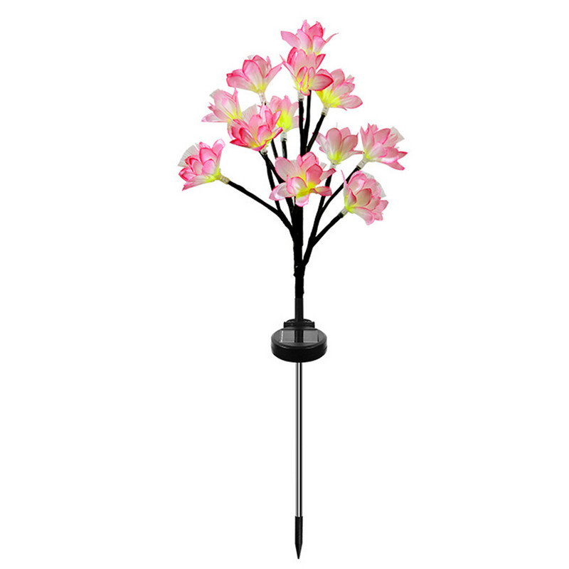 Ar saules enerģiju darbināma LED gaisma 2 režīmu zieda formas zāliena gaismas IP65 ūdensizturīgs pagalma celiņu ainavu dekorēšanai