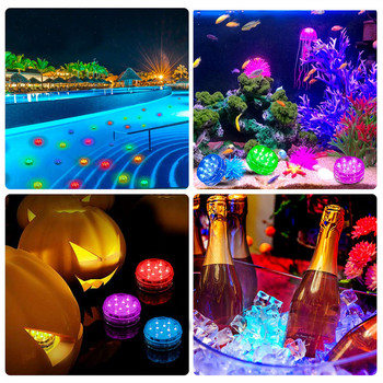 Осветление за плувен басейн 10LED Подводна нощна лампа с дистанционно управление Ваза за езерен фонтан 16 цвята Потопяема подводна светлина