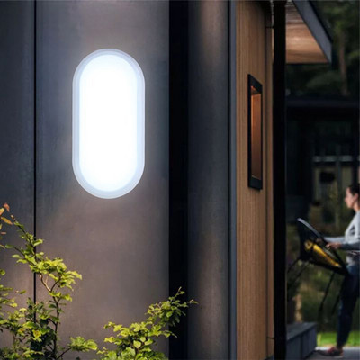 16W Moderné LED nástenné svietidlá, vlhkotesné, stropné svietidlo na verandu, oválne, povrchová montáž, pre vonkajšie záhradné osvetlenie kúpeľne