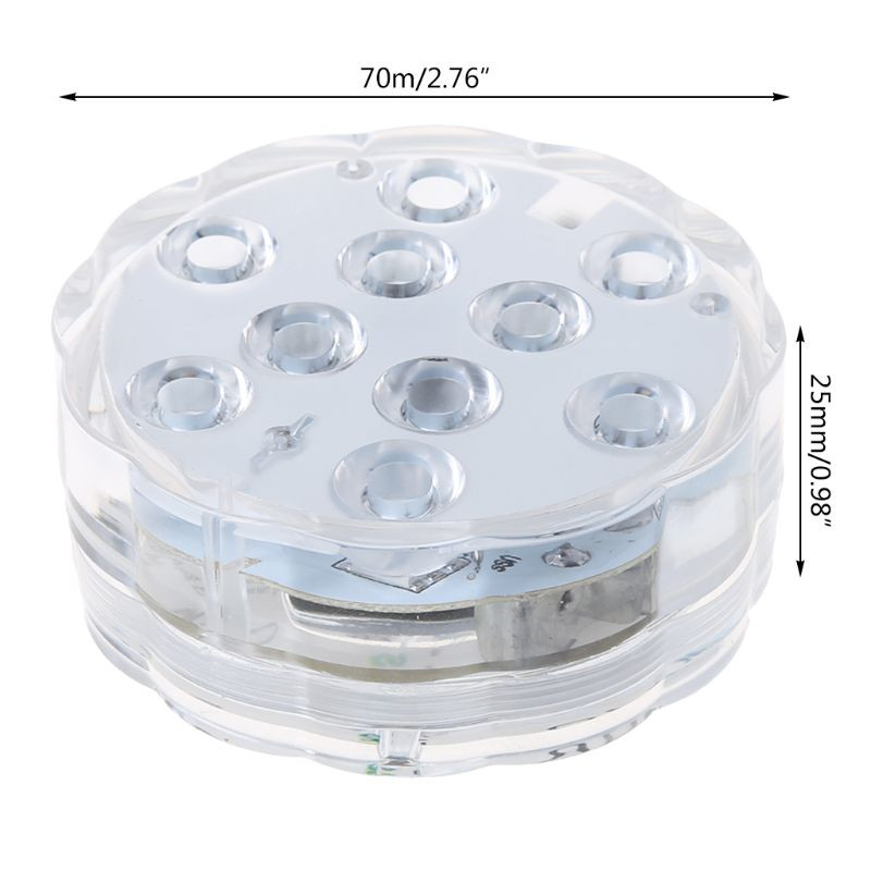 Panardinamas LED apšvietimas su nuotolinio valdymo pulteliu, vandeniui atsparus RGB Daugiaspalvis 10 LED L G2AB
